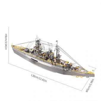 Металлический 3D пазл "Линкор Nagato" CleverTech, 199 элементов
