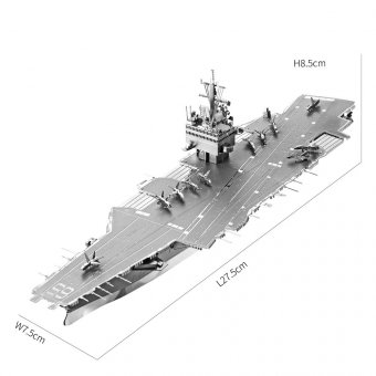 Металлический 3D пазл "Ударный авианосец USS Enterprise (CVN-65)" CleverTech, 130 элементов