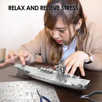 Металлический 3D пазл "Ударный авианосец USS Enterprise (CVN-65)" CleverTech, 130 элементов