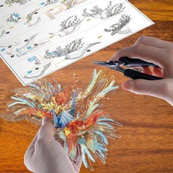 Металлический 3D пазл "Оригами амулет любви" CleverTech, 34 элемента