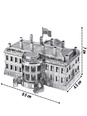 Металлический 3D пазл "Белый дом" CleverTech, 122 элемента