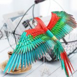 Металлический 3D пазл "Алый Ара" CleverTech, 83 элемента с акриловой подставкой