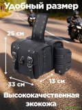 Мотосумка для мотоцикла боковая, кожаная CleverTech 33х25х13см